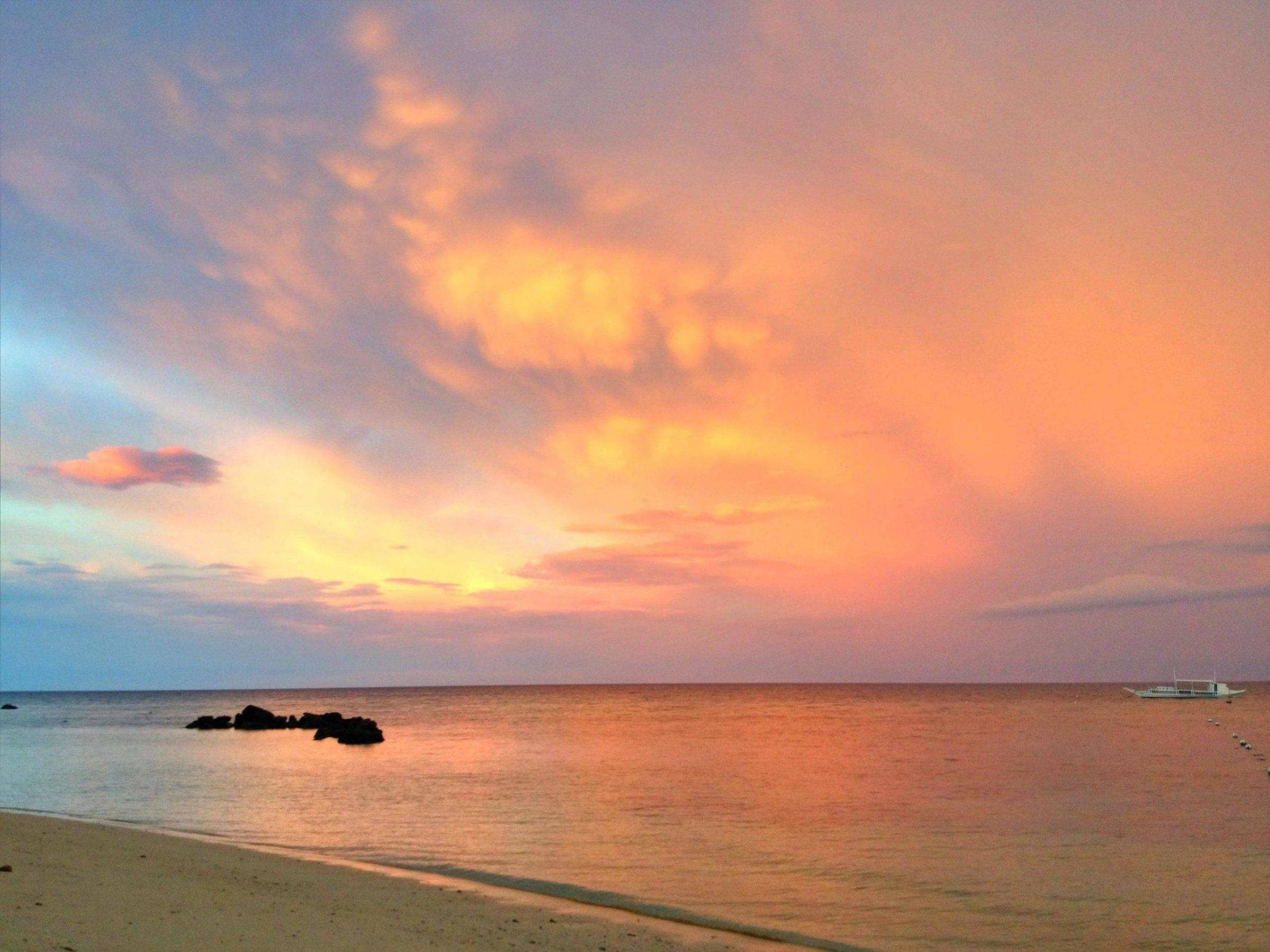 Sunset on the beach.