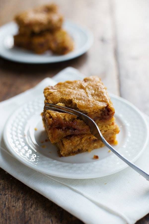 Dessert bar on a white plate.