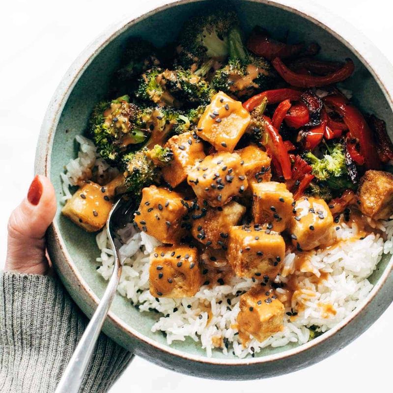 A picture of Spicy Peanut Tofu Bowls