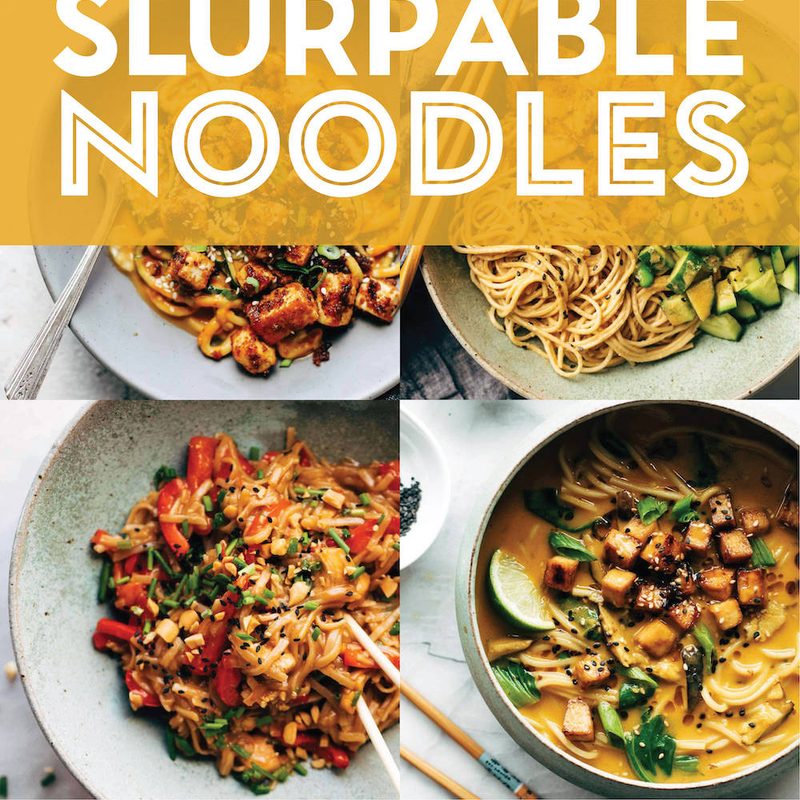 Noodle recipes in a collage.