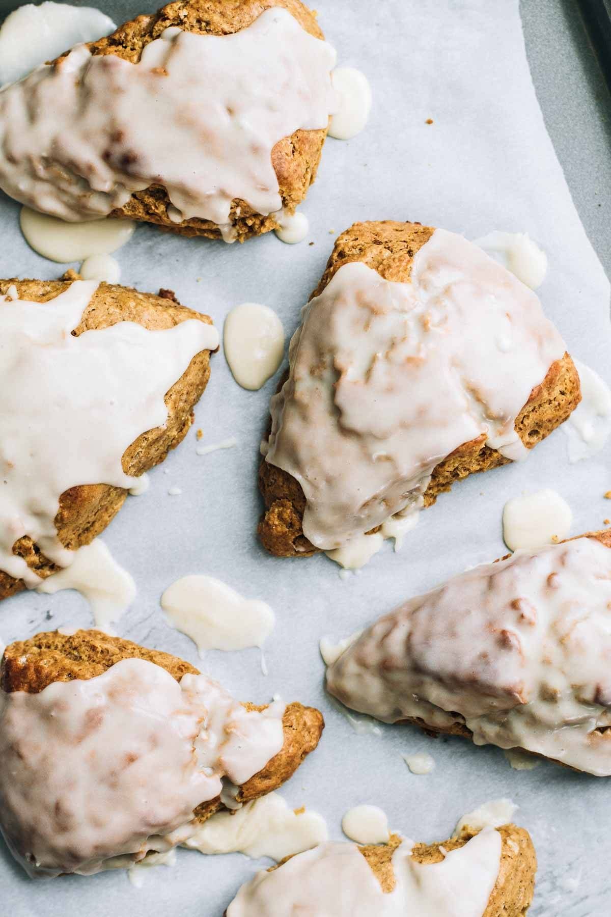 Maple Glazed Gingerbread Scones.